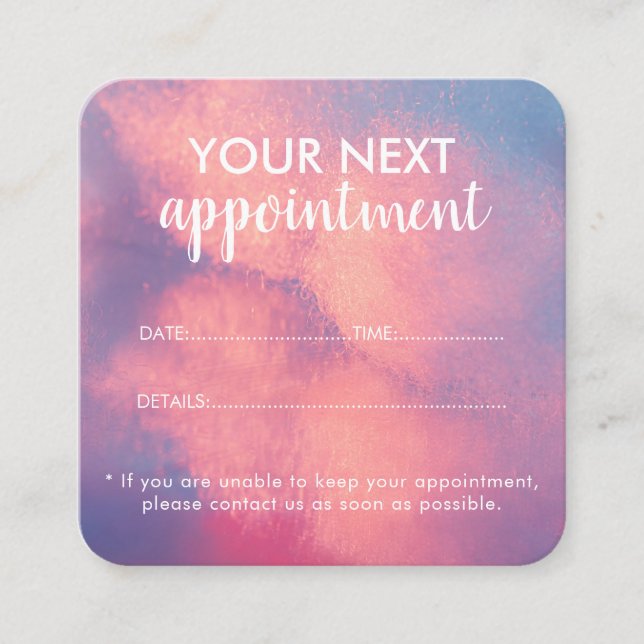 Carte de rappel de rendez-vous de salon moderne te (Devant)