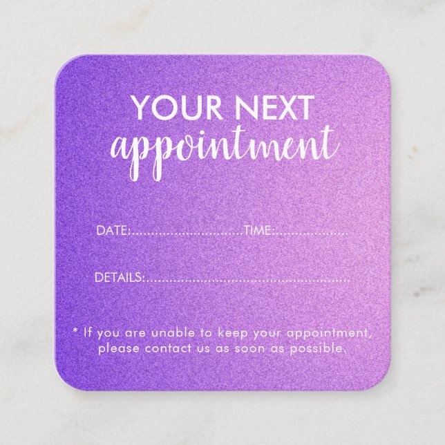 Carte de rappel de rendez-vous de salon moderne te (Devant)