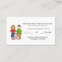 Carte de rappel de rendez-vous du médecin de famil