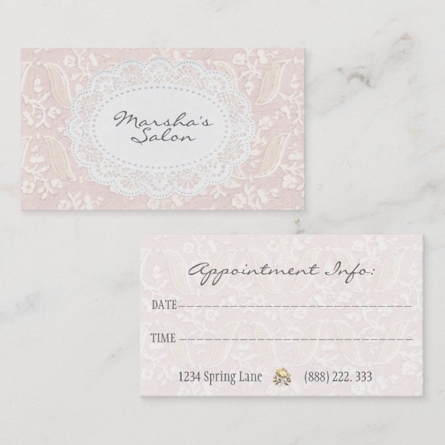 Carte de rappel de rendez-vous élégante à fleurs r (Devant / Derrière)