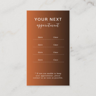 Carte de rappel de rendez-vous élégante pour salon