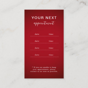 Carte de rappel de rendez-vous élégante pour salon