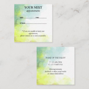 Carte de rappel de rendez-vous en aquarelle verte