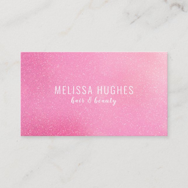 Carte de rappel de rendez-vous en paillettes roses (Devant)