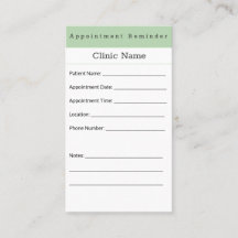 Carte de rappel de rendez-vous minimaliste profess