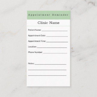 Carte de rappel de rendez-vous minimaliste profess