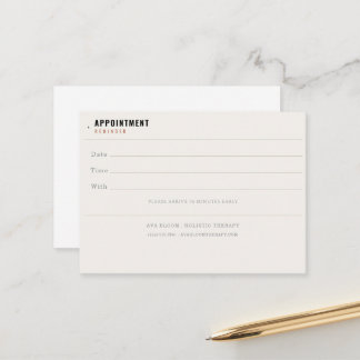 Carte de rappel de rendez-vous minimaliste Sage po