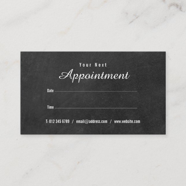 Carte de rappel de rendez-vous simple sur tableau  (Devant)