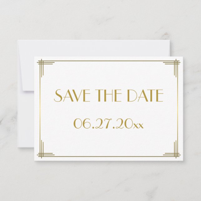 Carte de rappel de Tiny Gatsby Gold Art Déco (Devant)