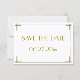 Carte de rappel de Tiny Gatsby Gold Art Déco