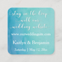 Carte de rappel du site Web du Mariage turquoise/b