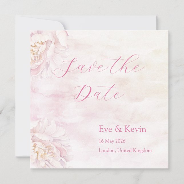 Carte de rappel floral rose – Aquarelle (Devant)