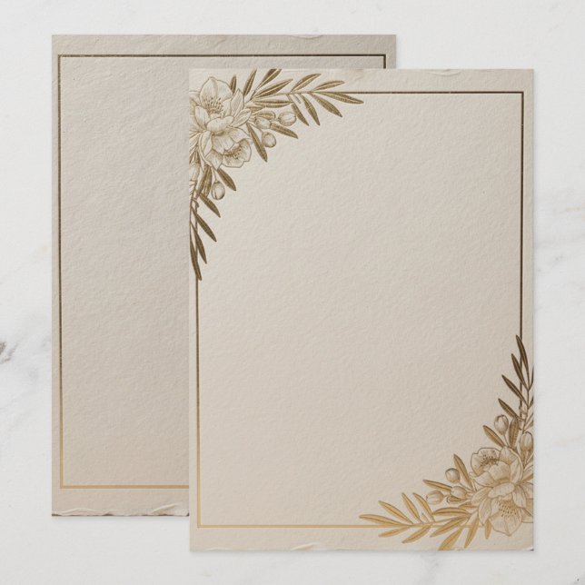 Carte de rappel minimaliste | Élégante Botanique  (Devant / Derrière)