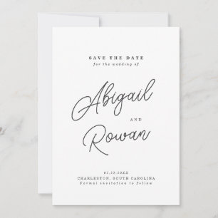 Carte de rappel minimaliste noir et blanc pour mar
