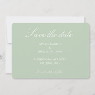 Carte de rappel minimaliste verte et blanche