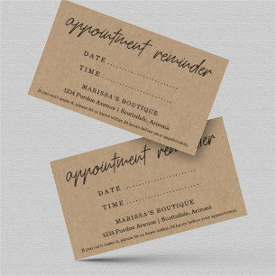 Carte de rappel pour rendez-vous, salon dentaire p