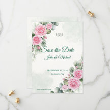 Carte de rappel Rose rose et Eucalyptus Sage