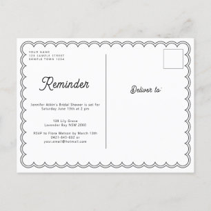 Carte de rappel RSVP de bordure à échelles minimal