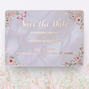 Carte de rappel vintage lavande pivoine à motif de