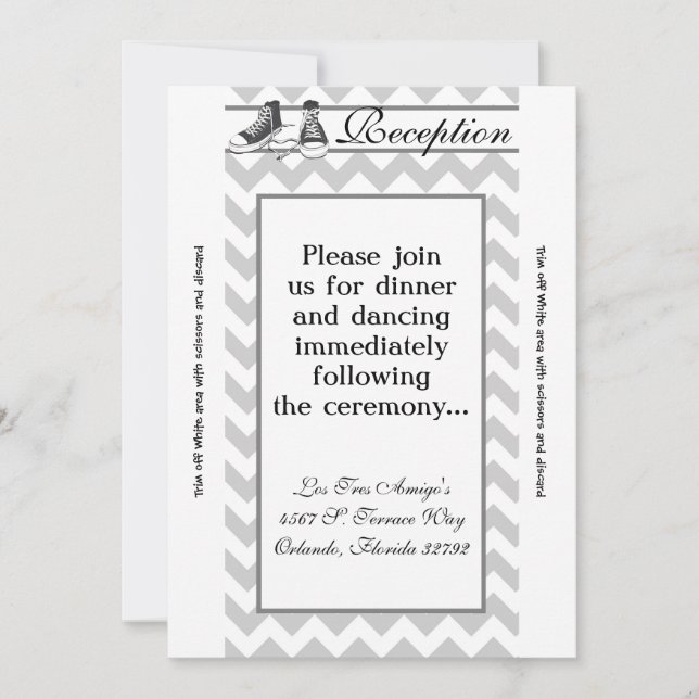 Carte de réception 3,5 x 7 Baskets adolescents Che (Devant)