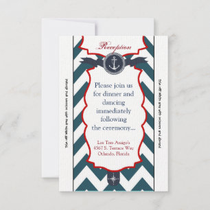Carte de réception 3,5 x 7 Boussole Ancre marine O