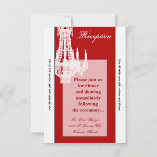 Carte de réception 3,5 x 7 cristal Chandelier Glit