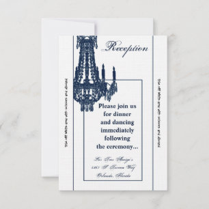 Carte de réception 3,5 x 7 cristal Chandelier Glit