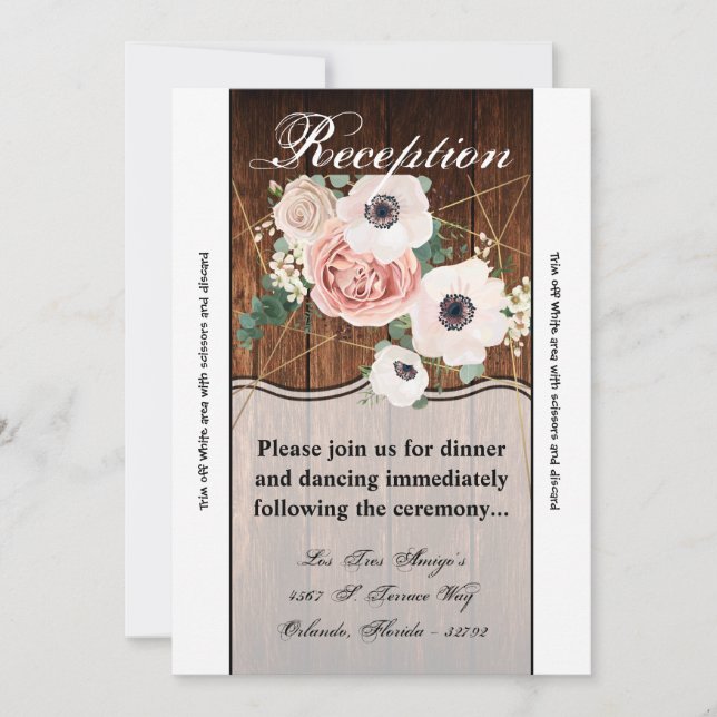 Carte de réception 3,5 x 7 Géométrique Pays Barre  (Devant)