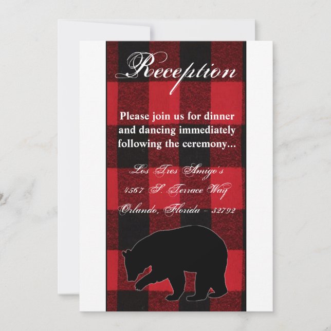 Carte de réception 3,5 x 7, rouge Buffet rouge Our (Devant)