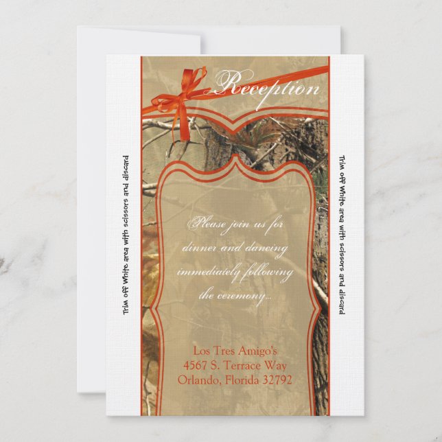 Carte de réception 3,5x7 Hunters Camoflouge (Devant)