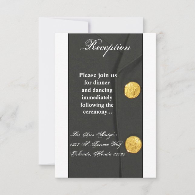 Carte de réception 3,5x7 TENUE DE SOIRÉE VERTS DE  (Devant)