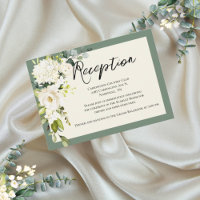 Carte de réception à l'aquarelle florale verte élé