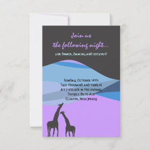 Carte de réception Bat mitzvah Ark Bar de Noah