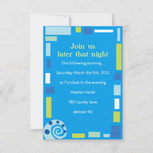 Carte de réception Bat mitzvah NOAH'S WAVES Bar