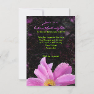 Carte de réception Bat mitzvah PINK PEONY