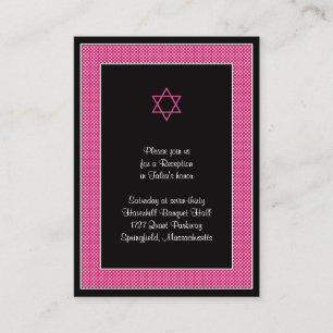 Carte de réception Bat mitzvah Pois rose