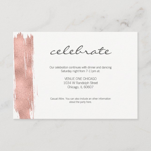 Carte de réception Bat mitzvah rose Gold (Devant)