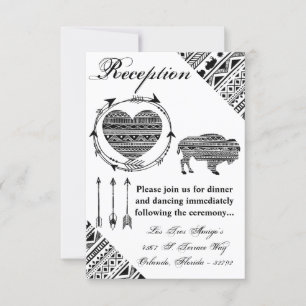 Carte de réception Boho Buffalo Tribal Motif B 3,5