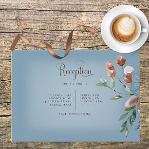 Carte de réception Boho Rust & Blue Floral Wedding