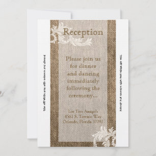 Carte de réception Burap Lace Monogramme Pays