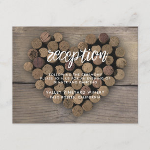 Carte de réception Cœur de bouchon de vin