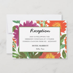 Carte de réception de fleurs aquarelle