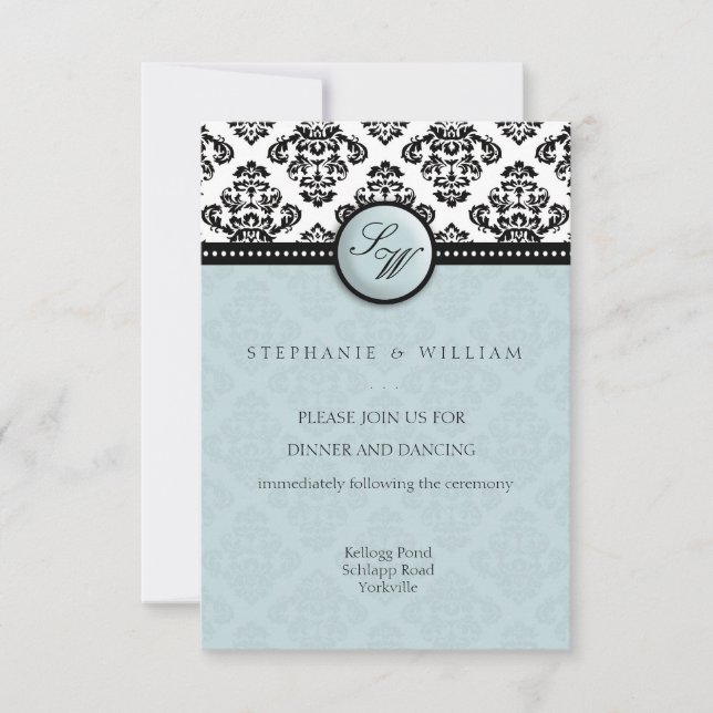 Carte de réception de mariage à Damas (Devant)