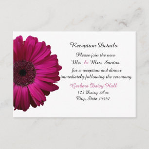 Carte de réception de mariage à la gerbera rose él