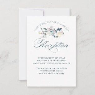 Carte de réception de mariage à l'aquarelle Blooms