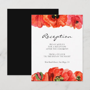 Carte de réception de mariage à l'aquarelle de coq