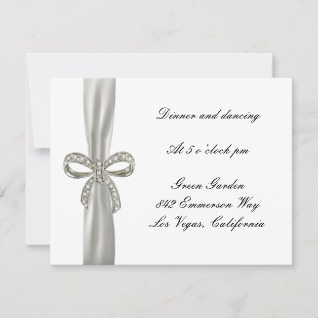 Carte de réception de mariage à l'arc diamant (Devant)