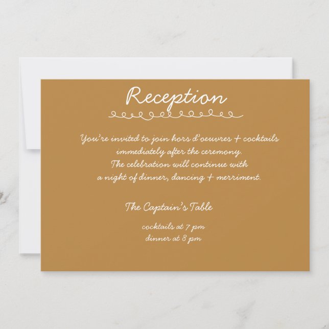 Carte de réception de mariage à l'écriture manuscr (Devant)