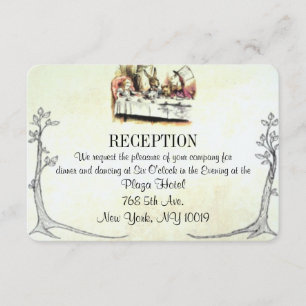 Carte de réception de mariage Alice au pays des me
