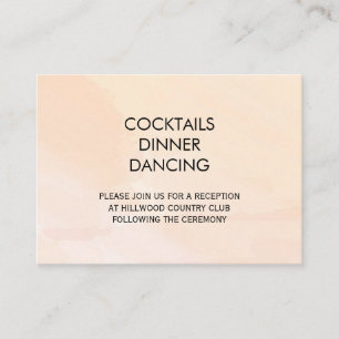 Carte de réception de mariage Apricot Watercolor